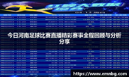今日河南足球比赛直播精彩赛事全程回顾与分析分享